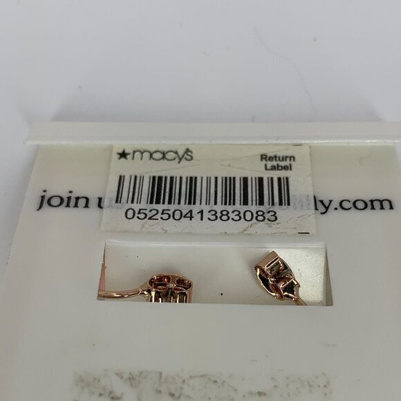 Ionna & lilly Floral Ear Floaters Post Backs Smoky Quartz Pink & Gold NWT - Picture 4 of 6